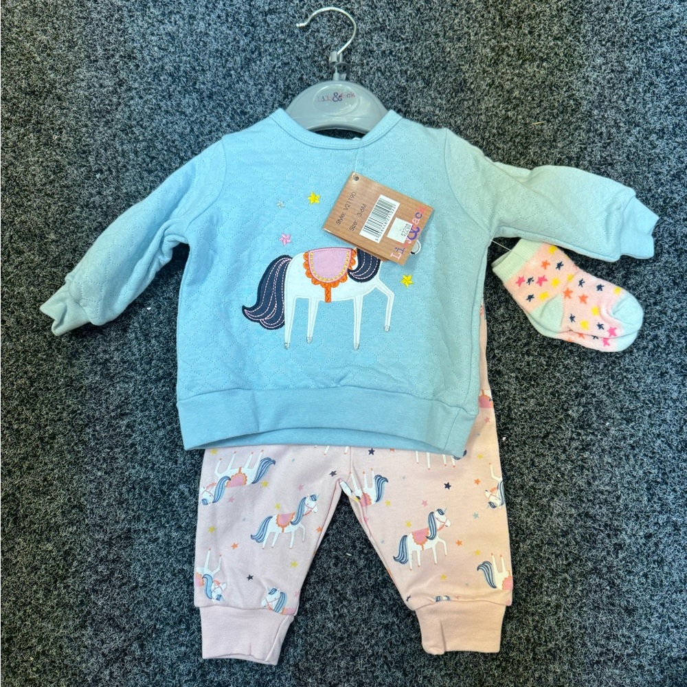 Unicorn Baby Outfit Set - Blue and Pink
